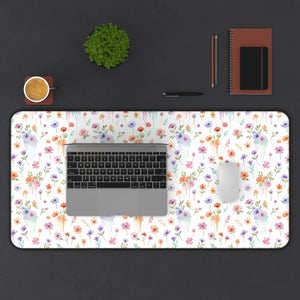 Floral Wildflower Desk Mat - Pastel Garden Neoprene - Dipaliz - Computer Accessories