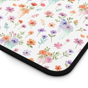 Floral Wildflower Desk Mat - Pastel Garden Neoprene - Dipaliz - Computer Accessories