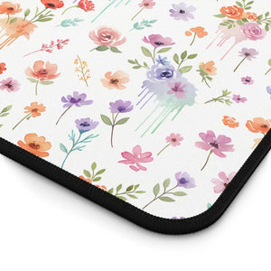 Floral Wildflower Desk Mat - Pastel Garden Neoprene - Dipaliz - Computer Accessories
