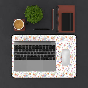 Floral Wildflower Desk Mat - Pastel Garden Neoprene - Dipaliz - Computer Accessories