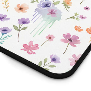 Floral Wildflower Desk Mat - Pastel Garden Neoprene - Dipaliz - Computer Accessories