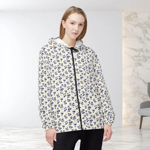 Blue Ditsy Flower Windbreaker - Bloom Print - Dipaliz - Windbreakers