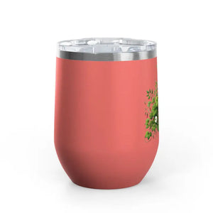 Floral Wine Tumbler 12oz Stainless Steel Party Gift - Dipaliz - Tumblers