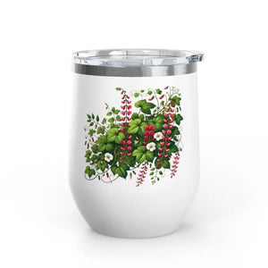 Floral Wine Tumbler 12oz Stainless Steel Party Gift - Dipaliz - Tumblers