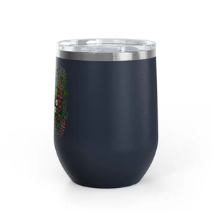 Floral Wine Tumbler 12oz Stainless Steel Party Gift - Dipaliz - Tumblers