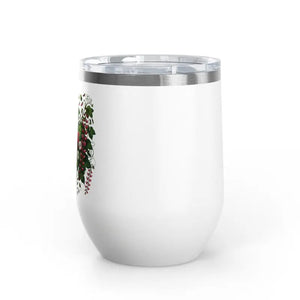 Floral Wine Tumbler 12oz Stainless Steel Party Gift - Dipaliz - Tumblers