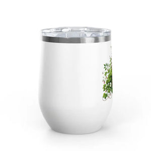 Floral Wine Tumbler 12oz Stainless Steel Party Gift - Dipaliz - Tumblers