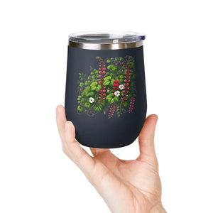 Floral Wine Tumbler 12oz Stainless Steel Party Gift - Dipaliz - Tumblers