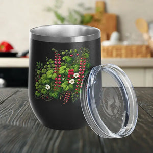Floral Wine Tumbler 12oz Stainless Steel Party Gift - Dipaliz - Tumblers