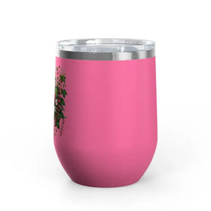 Floral Wine Tumbler 12oz Stainless Steel Party Gift - Dipaliz - Tumblers