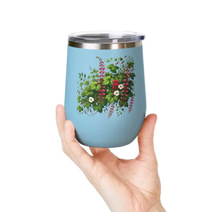 Floral Wine Tumbler 12oz Stainless Steel Party Gift - Dipaliz - Tumblers