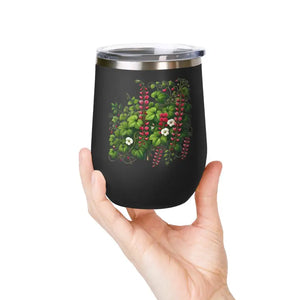 Floral Wine Tumbler 12oz Stainless Steel Party Gift - Dipaliz - Tumblers