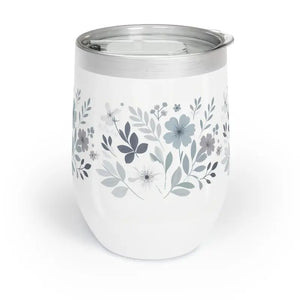 Floral Wine Tumbler - Double Insulated Temperature Control - Dipaliz - White / 12oz - Tumblers