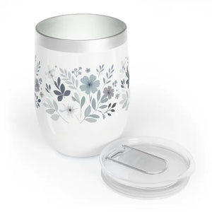 Floral Wine Tumbler - Double Insulated Temperature Control - Dipaliz - White / 12oz - Tumblers