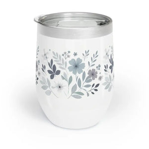 Floral Wine Tumbler - Double Insulated Temperature Control - Dipaliz - White / 12oz - Tumblers