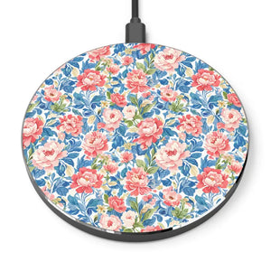 Accessories - Floral Wireless Charger - Pink Peony Qi Fast Charging - Dipaliz Round / one Size