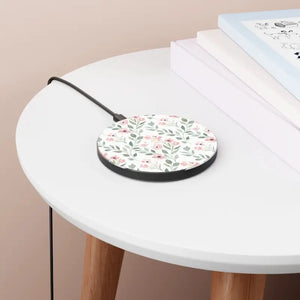 Accessories - Floral Wireless Charger - Pink Watercolor Qi Fast Charging - Dipaliz Round / one Size