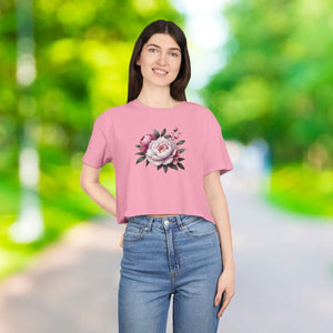 Floral Women’s Crop Tee - Casual Chic Spring - Dipaliz - T-shirts