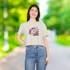 Floral Women’s Crop Tee - Casual Chic Spring - Dipaliz - T-shirts