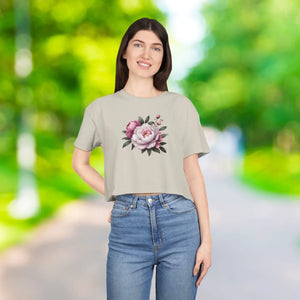 Floral Women’s Crop Tee - Casual Chic Spring - Dipaliz - T-shirts