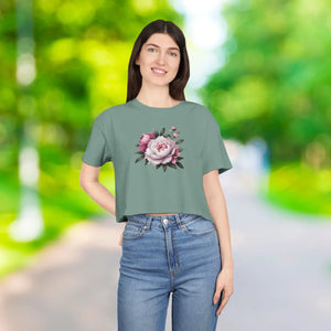 Floral Women’s Crop Tee - Casual Chic Spring - Dipaliz - T-shirts
