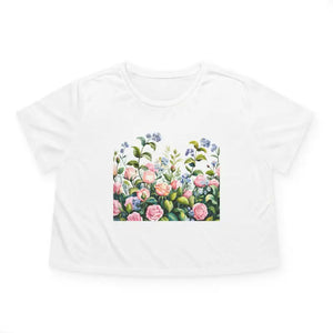 Flowy Cropped Tee for Garden Lovers Bold Summer Style - Dipaliz - s / White - T-shirts