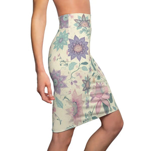 Elegant Spring Pencil Skirt - Vibrant Floral Print - Dipaliz - Skirts - Xs
