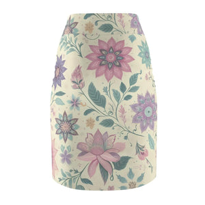 Elegant Spring Pencil Skirt - Vibrant Floral Print - Dipaliz - Skirts - Xs