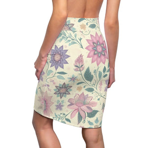 Elegant Spring Pencil Skirt - Vibrant Floral Print - Dipaliz - Skirts - Xs