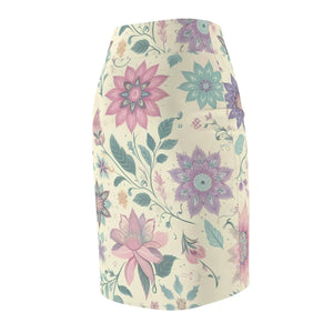 Elegant Spring Pencil Skirt - Vibrant Floral Print - Dipaliz - Skirts - Xs