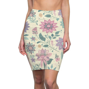Elegant Spring Pencil Skirt - Vibrant Floral Print - Dipaliz - Skirts - Xs