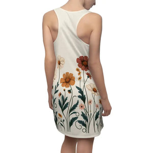 Dresses - Women’s Floral Racerback Summer Casual Dress - Dipaliz