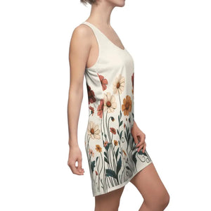 Dresses - Women’s Floral Racerback Summer Casual Dress - Dipaliz