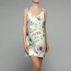 Floral Racerback Dress – Organic Cotton Summer - Dipaliz - Dresses - Xs