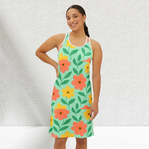 Women’s Racerback Dress - Floral Summer Casual Vacation - Dipaliz - Xs / White - Dresses