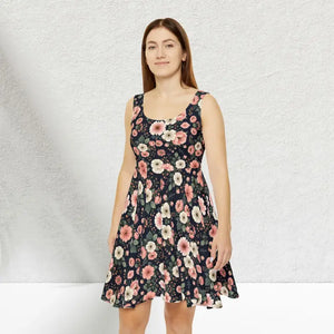 Women’s Summer Dress - Vibrant Floral Skater Style - Dipaliz - Xs - Dresses