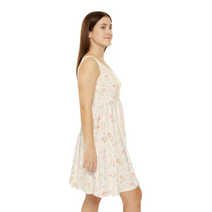 Women’s Skater Dress Floral Print Cute Casual Wedding Guest - Dipaliz - Dresses