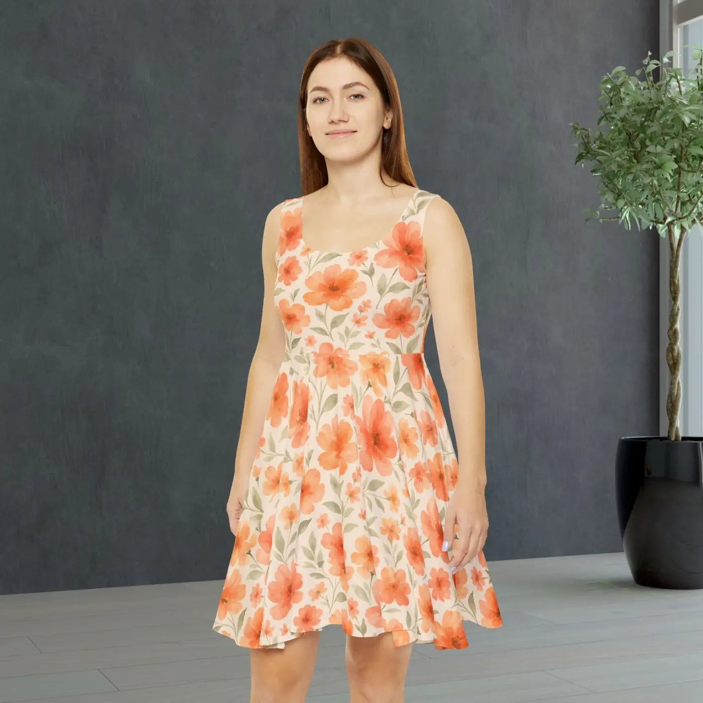 Floral Women's Skater Dress - Summer Wear