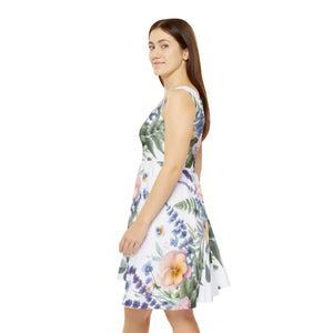 Floral Womens Skater Dress – Summer Garden Party - Dipaliz - Dresses - Xs