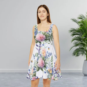 Floral Womens Skater Dress – Summer Garden Party - Dipaliz - Dresses - Xs