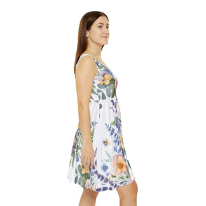 Floral Womens Skater Dress – Summer Garden Party - Dipaliz - Dresses - Xs