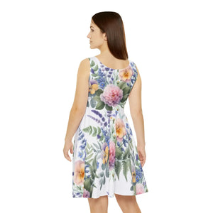Floral Womens Skater Dress – Summer Garden Party - Dipaliz - Dresses - Xs