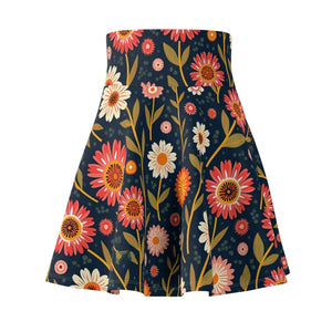 Women’s Skater Skirt - Floral All Over Print - Dipaliz - Skirts