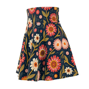 Women’s Skater Skirt - Floral All Over Print - Dipaliz - Skirts
