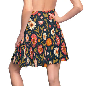 Women’s Skater Skirt - Floral All Over Print - Dipaliz - Skirts