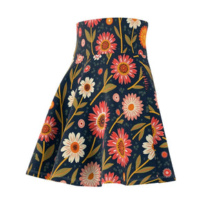 Women’s Skater Skirt - Floral All Over Print - Dipaliz - Skirts