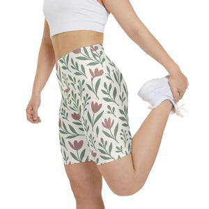 Women’s Workout Shorts Premium Floral Aop Design - Dipaliz - Xs