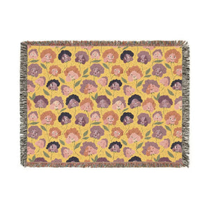 Floral Woven Blanket, Retro Rose Pattern Throw for Cozy Home Decor - Blankets