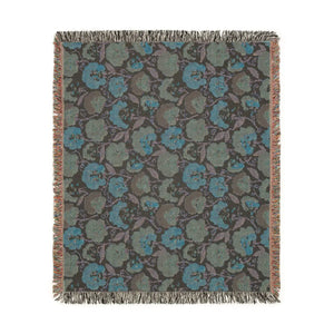 Floral Woven Blanket, Retro Rose Pattern Throw for Cozy Home Decor - Blankets