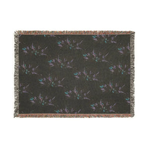 Floral Woven Throw Blanket – Pastel Bouquet Decorative Fringe - Home Decor